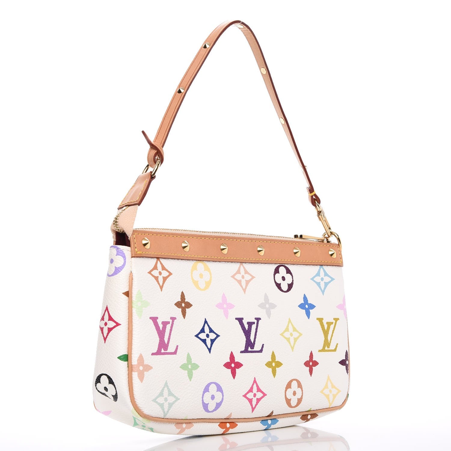 Louis Vuitton Monogram Multicolor Pochette Accessories White 3 of 8