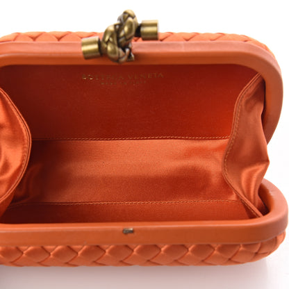Bottega Veneta Satin Intreccio Knot Clutch Orange 4 of 7