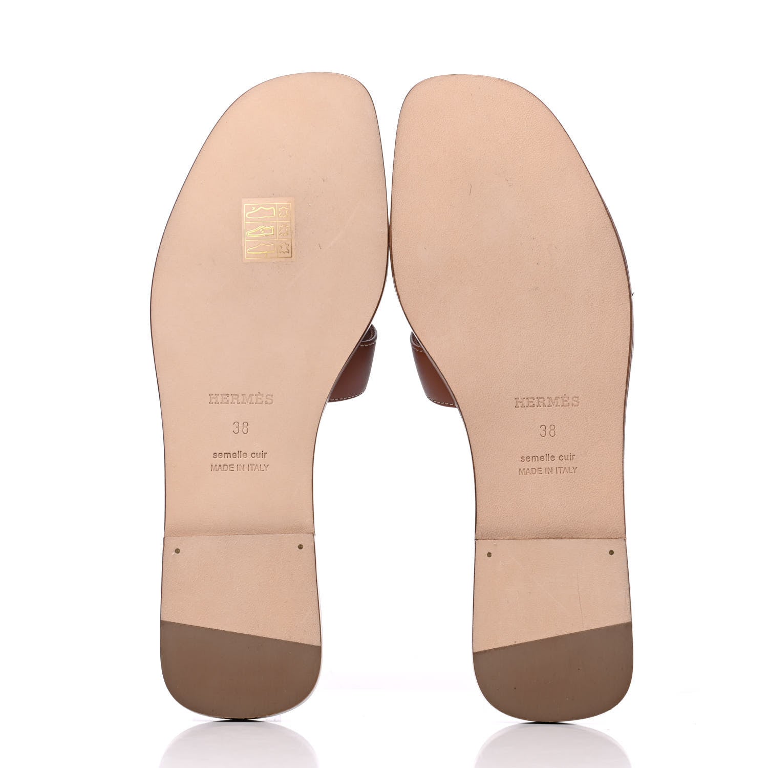 Hermes Box Calfskin Oran Sandals 38 Gold 5 of 15