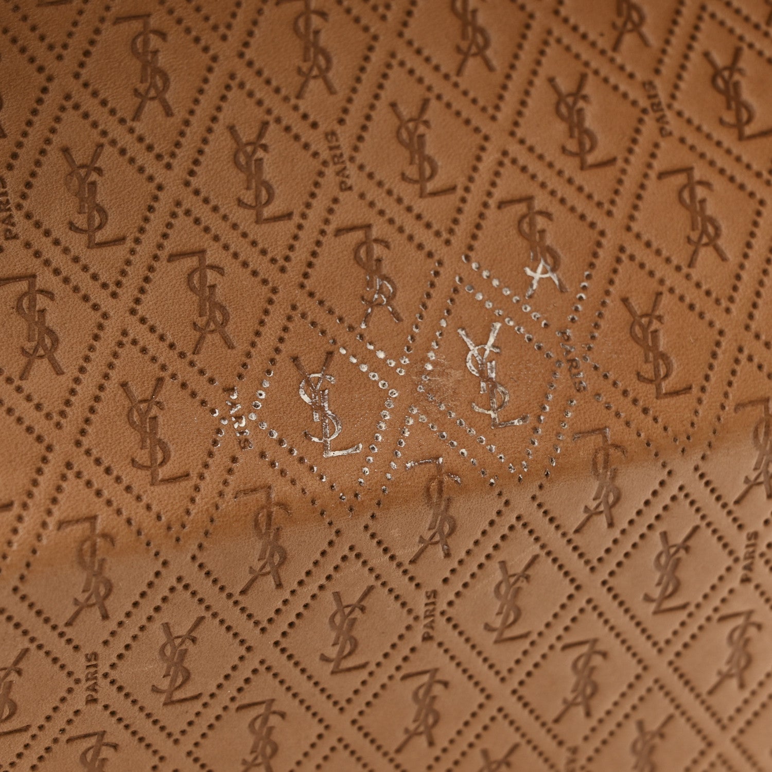Saint Laurent Calfskin Monogram Take Away Box Dusty Vintage Brown Gold 11 of 11
