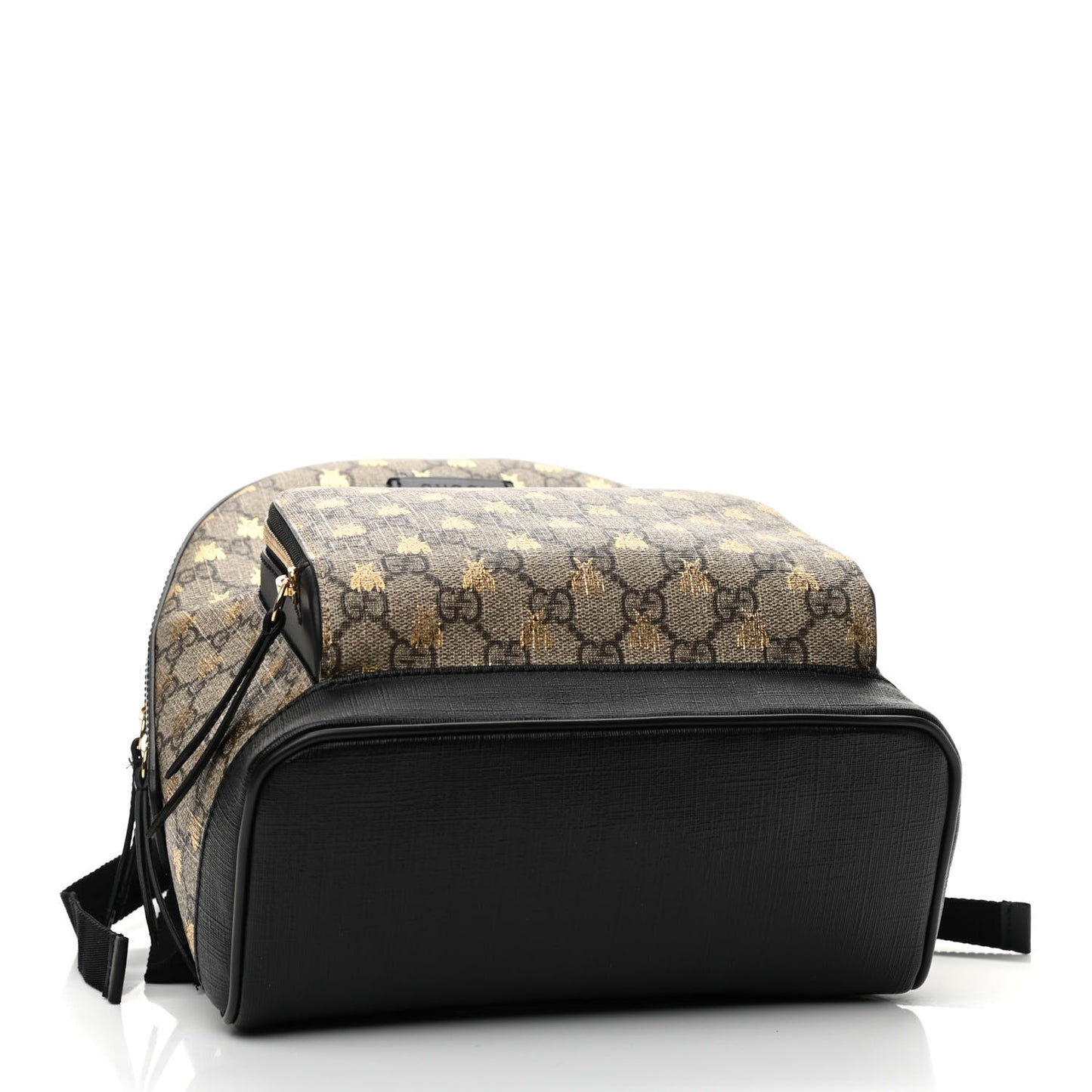 GG Supreme Monogram Bees Print Small Day Backpack Beige Oro Black