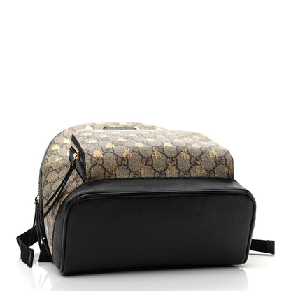 Gucci GG Supreme Monogram Bees Print Small Day Backpack Beige Oro Black 4 of 9