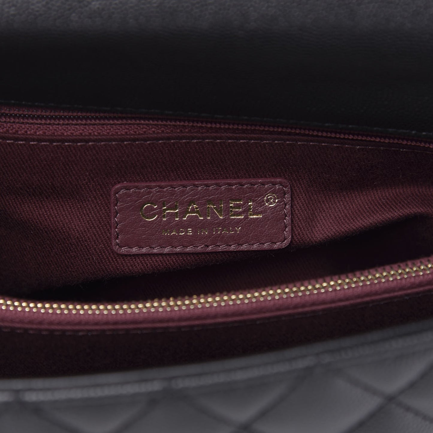 Caviar Quilted Small Coco Handle Flap Black