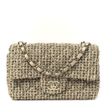 Chanel Tweed Quilted Mini Rectangular Flap Beige 1 of 10