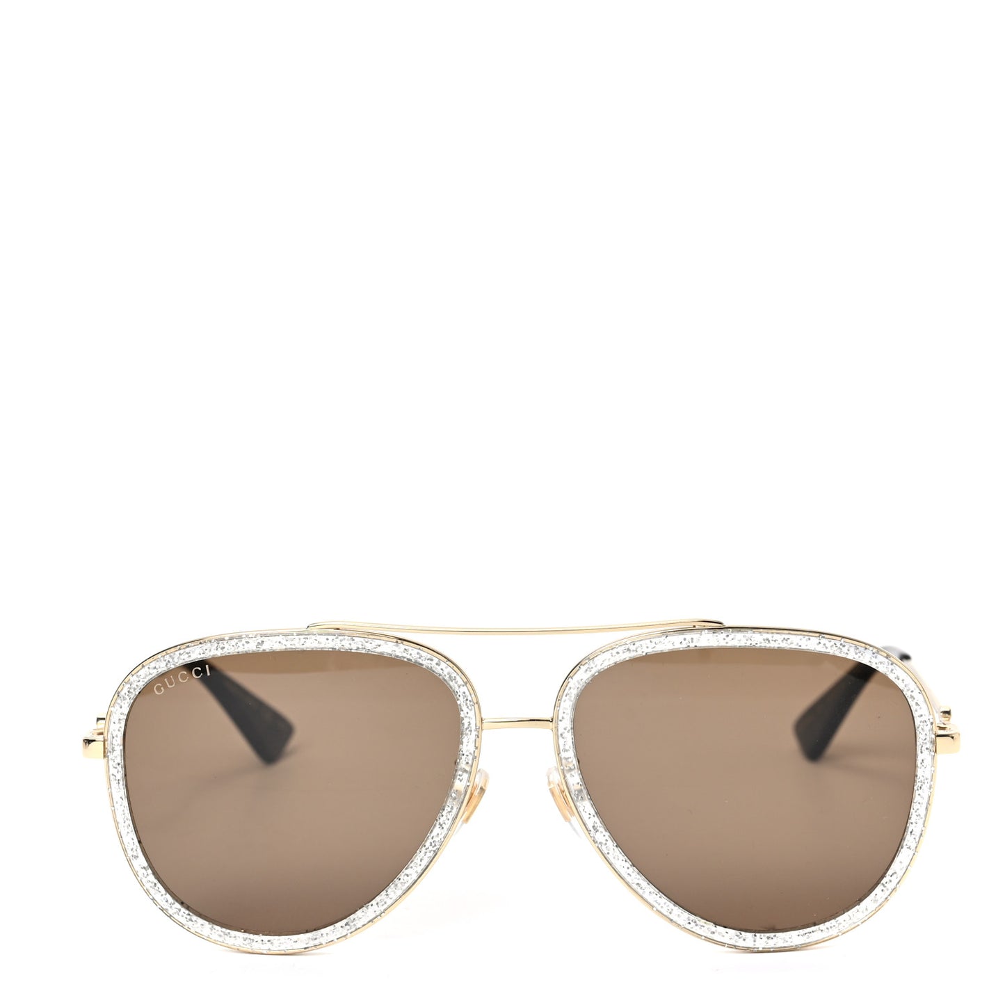 Glitter Aviator Sunglasses GG0062S Gold Brown