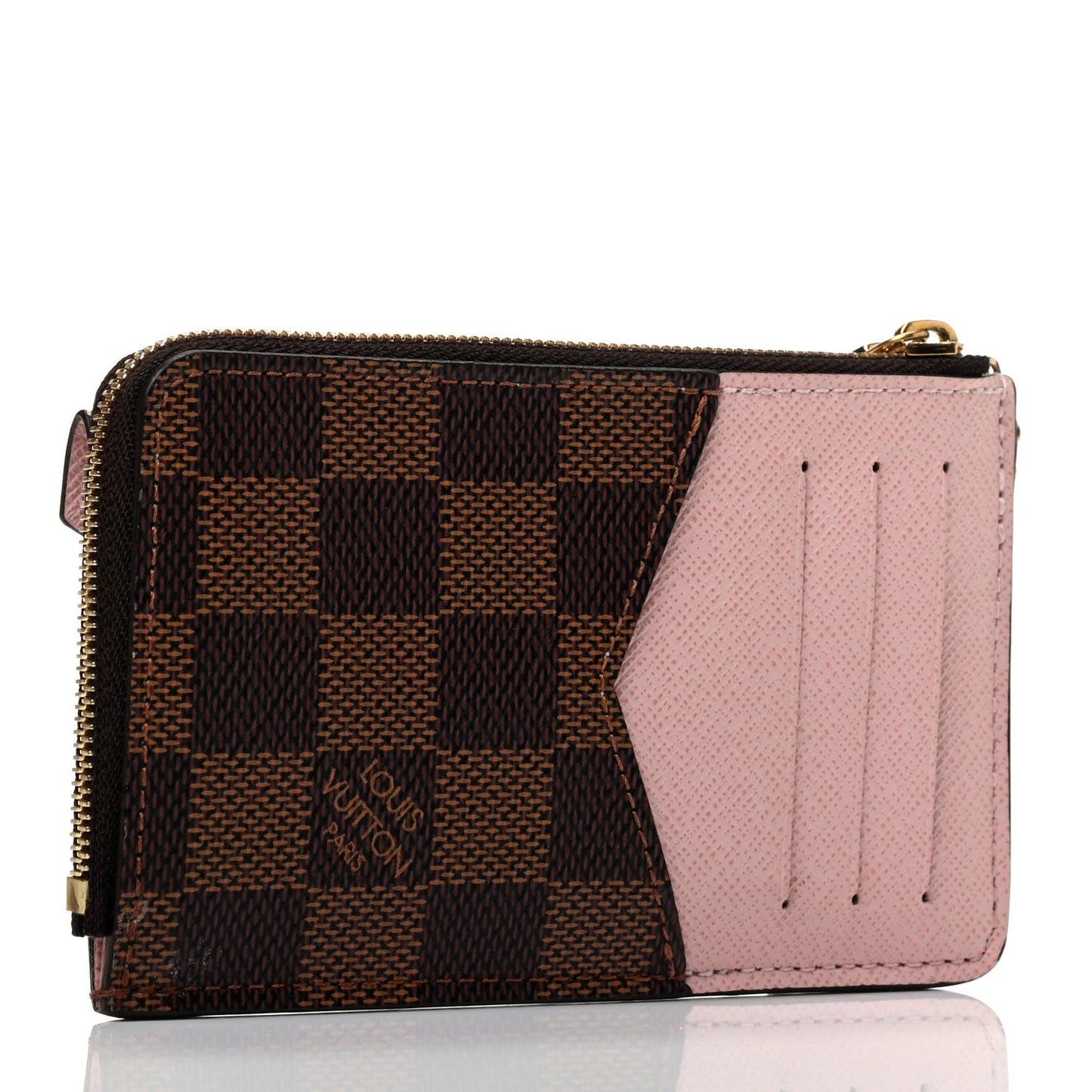 Damier Ebene Recto Verso Card Holder Rose Ballerine