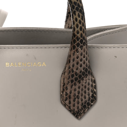 Balenciaga Calfskin Elaphe Snakeskin Mini Padlock All Afternoon Tote Gris Acier 12 of 12