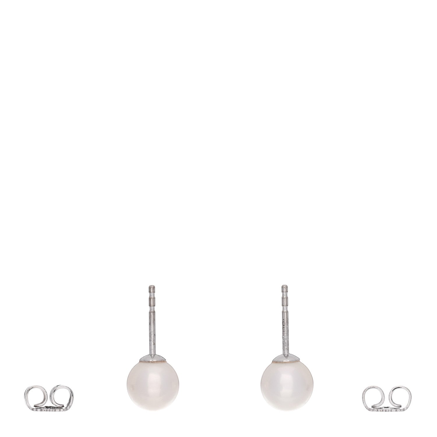 Mikimoto 18K White Gold Akoya Cultured Pearl 7-7.5mm Stud Earrings 3 of 5