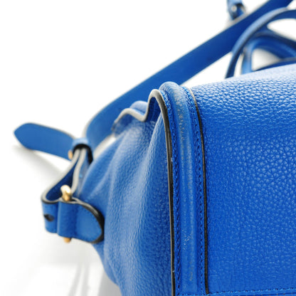 Alexander McQueen Pebbled Calfskin Small Skull Padlock Zip Around Tote Blue 8 of 9