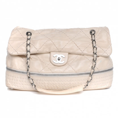 Chanel Calfskin Stitched Large Expandable Flap Bag White 1 of 10