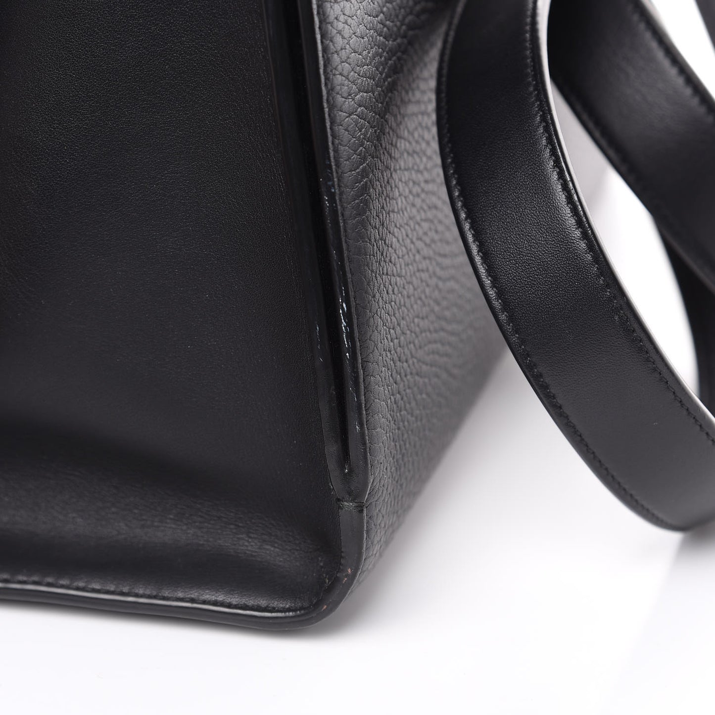 Grained Calfskin Large Diorever Flap Black