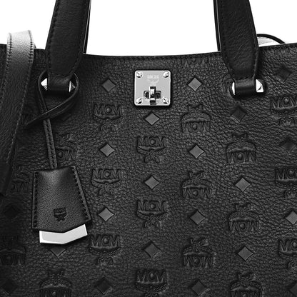MCM Calfskin Ottomar Monogram Large Essential Tote Black 10 of 10