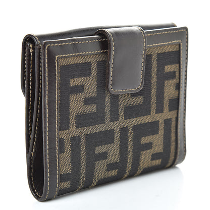 Fendi Zucca Calfskin Compact Wallet Tobacco 3 of 6