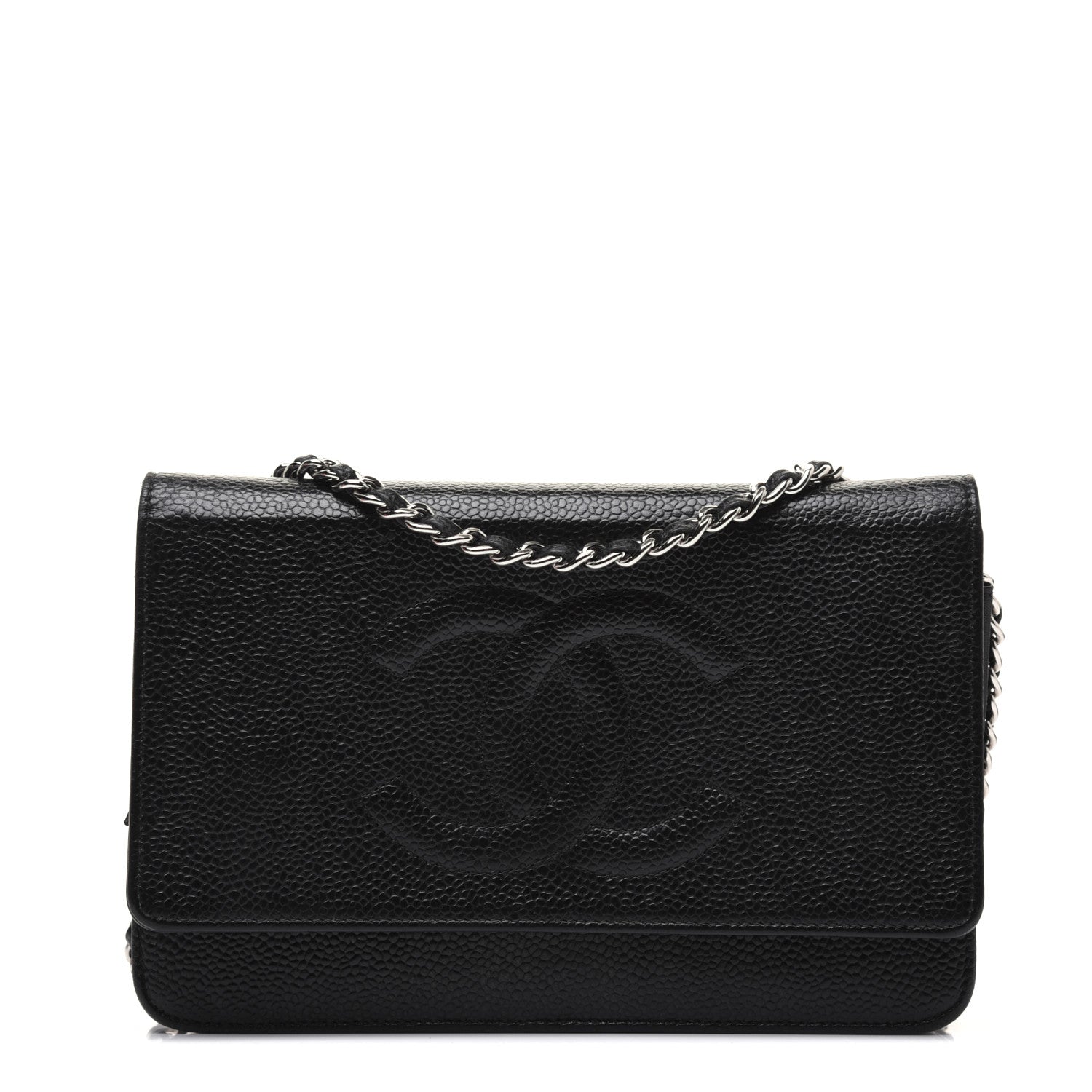 Chanel Caviar Timeless CC Wallet On Chain WOC Black 1 of 15