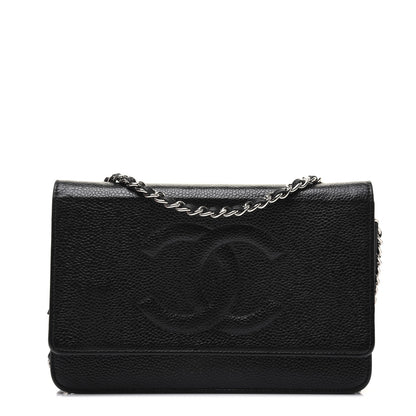Chanel Caviar Timeless CC Wallet On Chain WOC Black 1 of 15