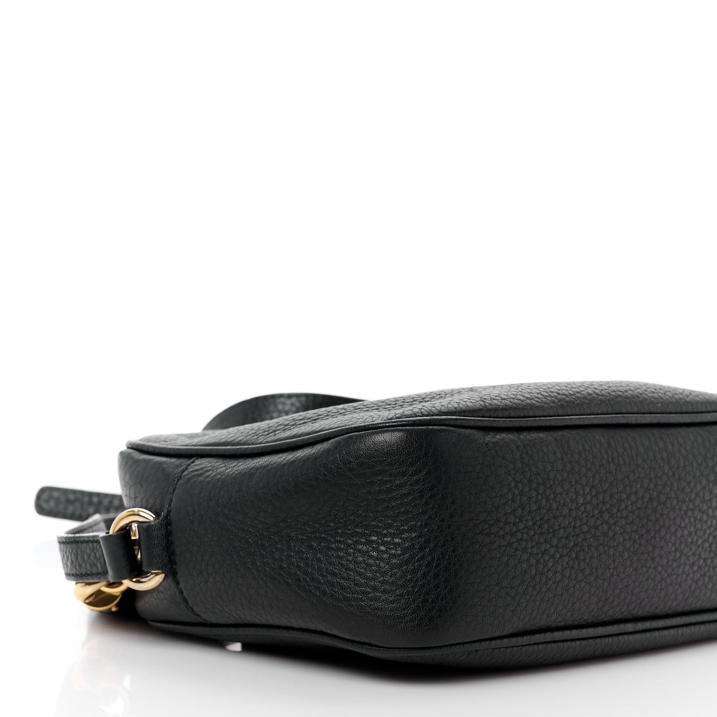 Pebbled Calfskin Small Soho Disco Bag Black