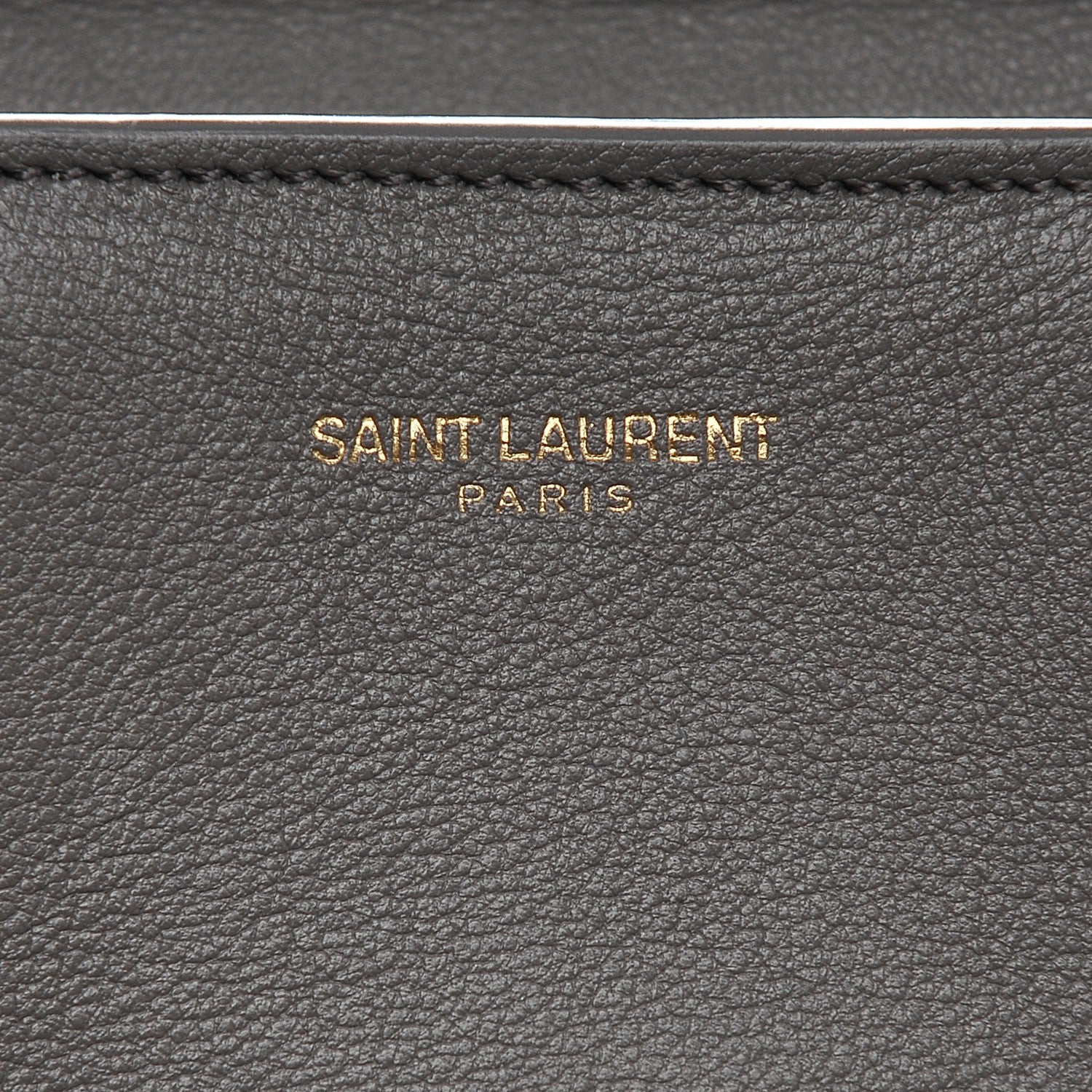 Saint Laurent Calfskin Medium Monogram Cabas Grey 6 of 8