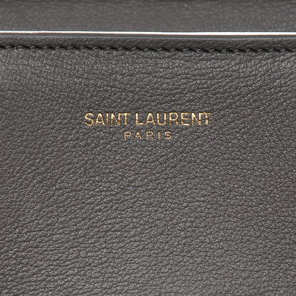 Saint Laurent Calfskin Medium Monogram Cabas Grey 6 of 8