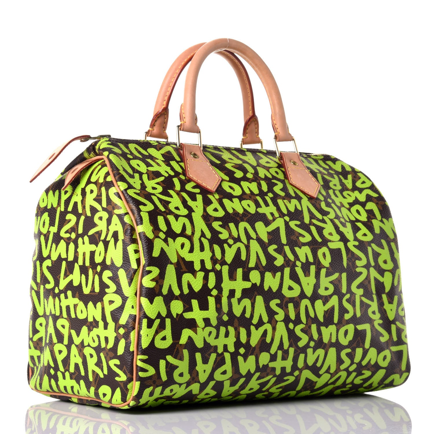 Louis Vuitton Monogram Graffiti Speedy 30 Green 3 of 9