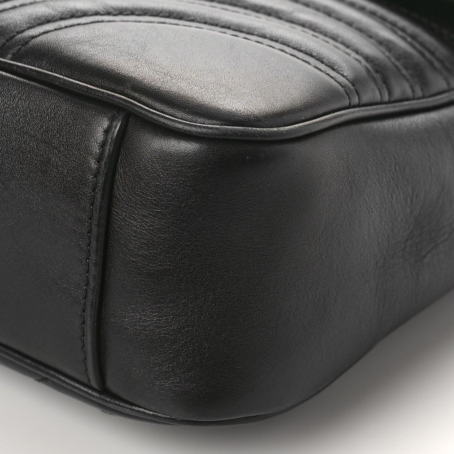 Gucci Calfskin Matelasse Medium GG Marmont Shoulder Bag Black 9 of 11