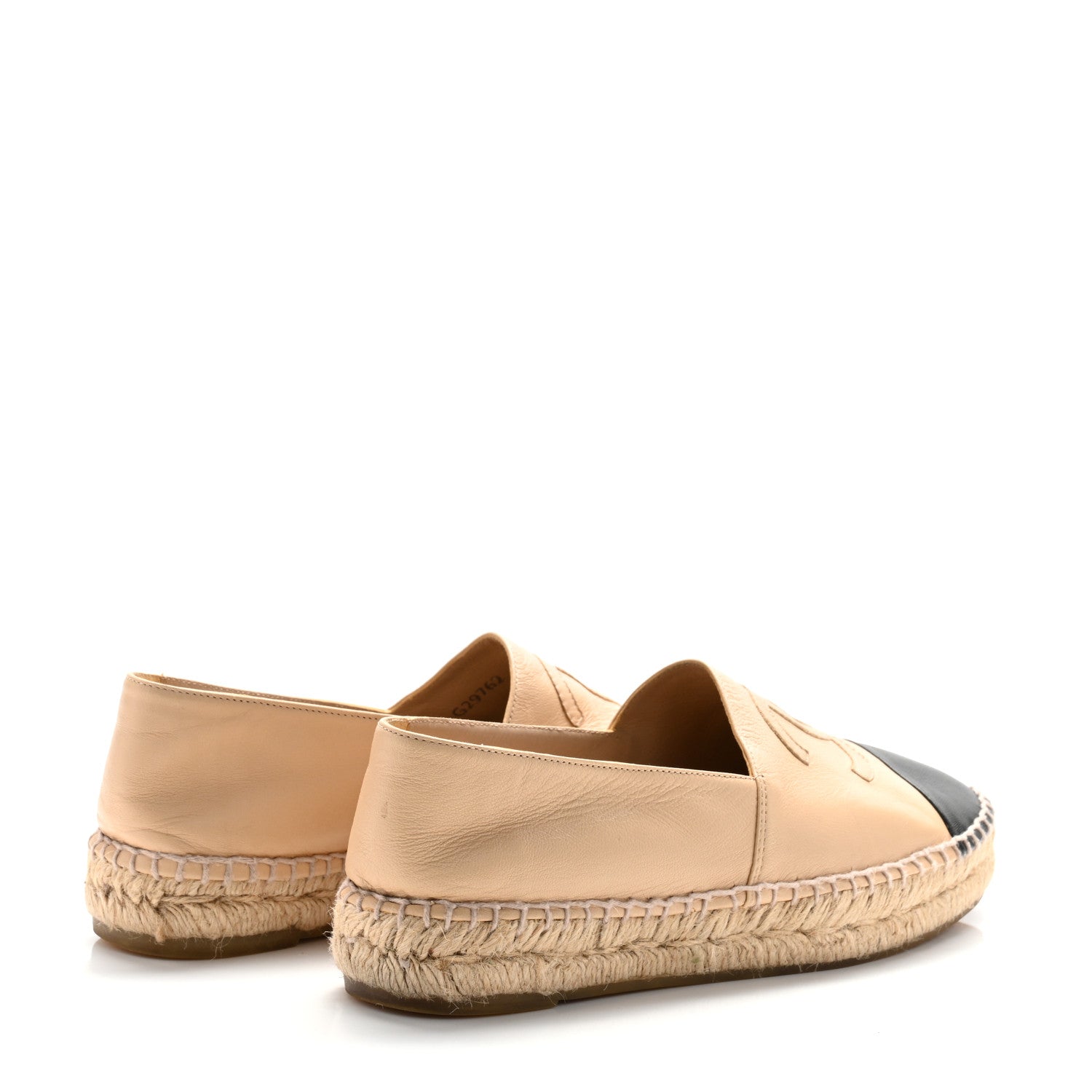 Chanel Lambskin CC Espadrilles 37 Beige Black 5 of 9