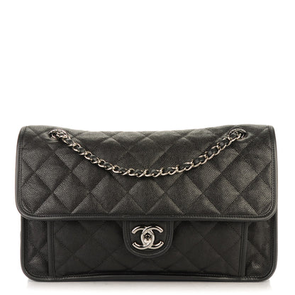 Chanel Caviar Quilted Large French Riviera Flap Black 1 of 7