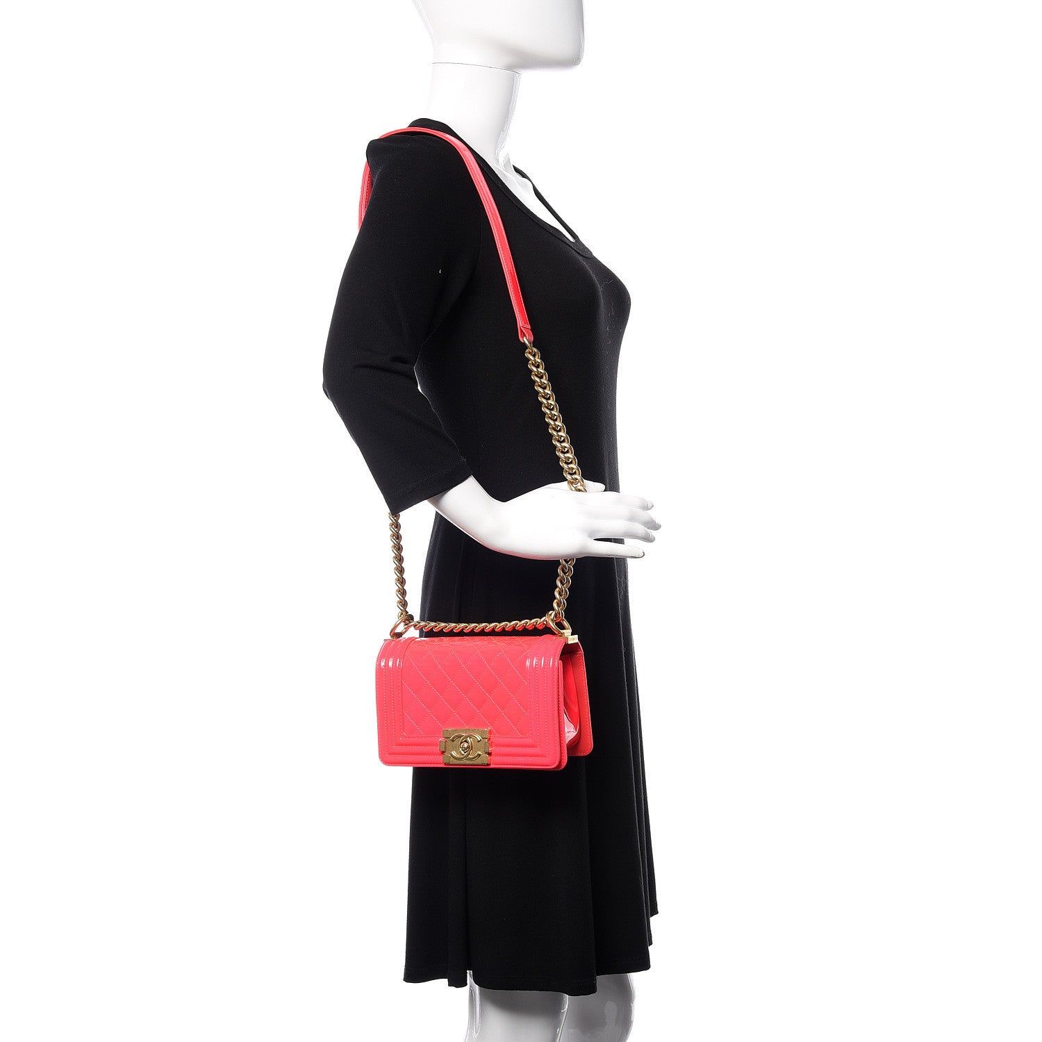 Chanel Patent Calfskin Quilted Small Boy Flap Pink 2 of 10