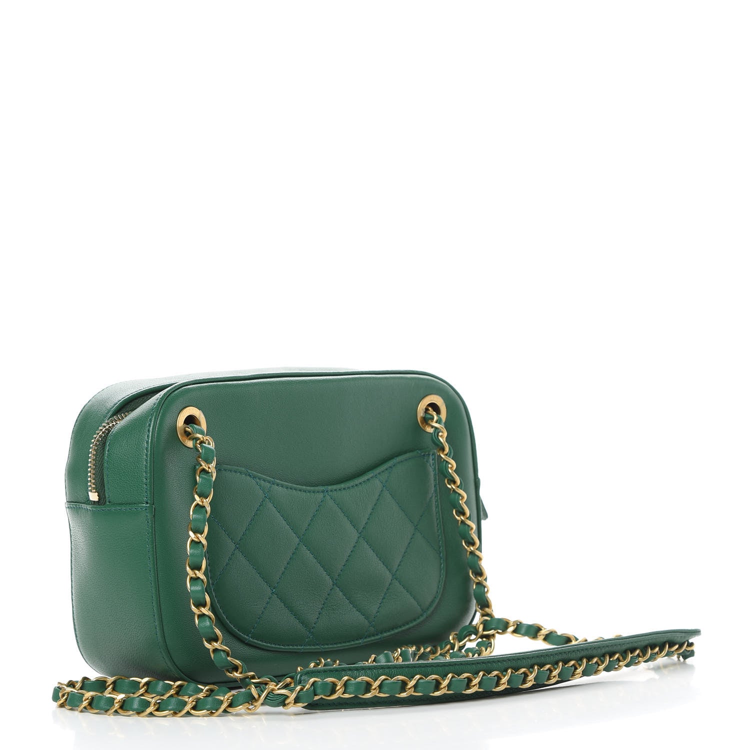 Chanel Goatskin Quilted 19 Camera Case Green 4 of 12