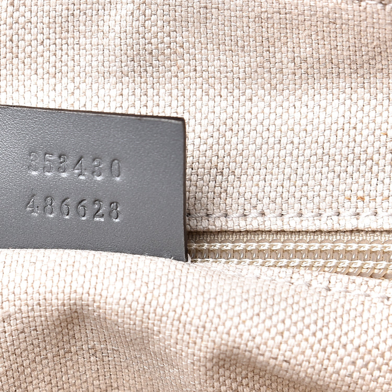 Gucci GG Supreme Monogram Selleria Calfskin Medium Satchel Messenger Bag Ecru Grigio 6 of 10
