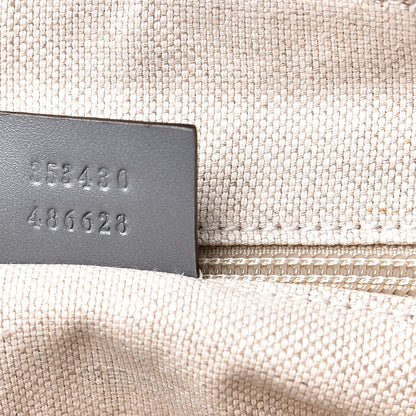 Gucci GG Supreme Monogram Selleria Calfskin Medium Satchel Messenger Bag Ecru Grigio 6 of 10