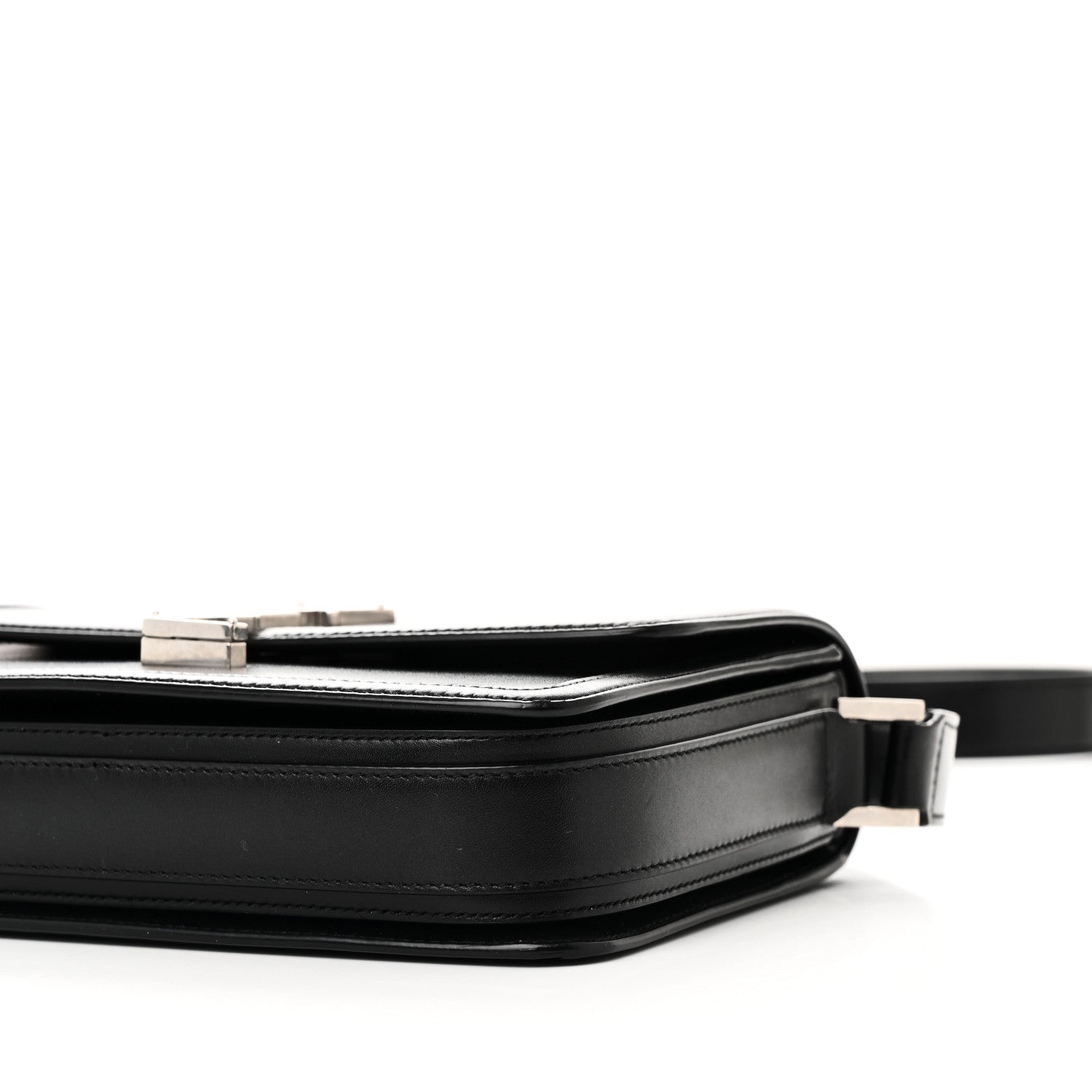 Saint Laurent Box Calfskin Monogram Medium Solferino Satchel Black 9 of 10