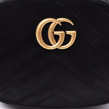 Gucci Velvet Matelasse GG Marmont Belt Bag 95 38 Black 9 of 9