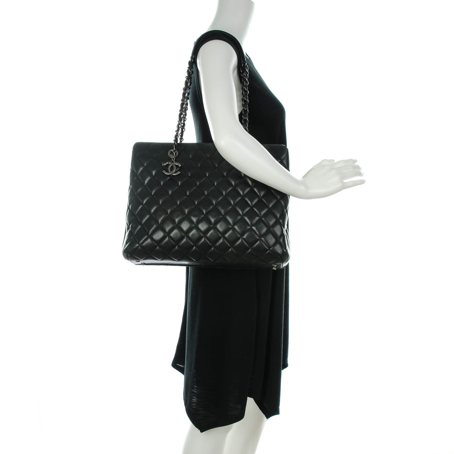 Chanel Caviar Quilted City Shopping Tote Black 2 of 7