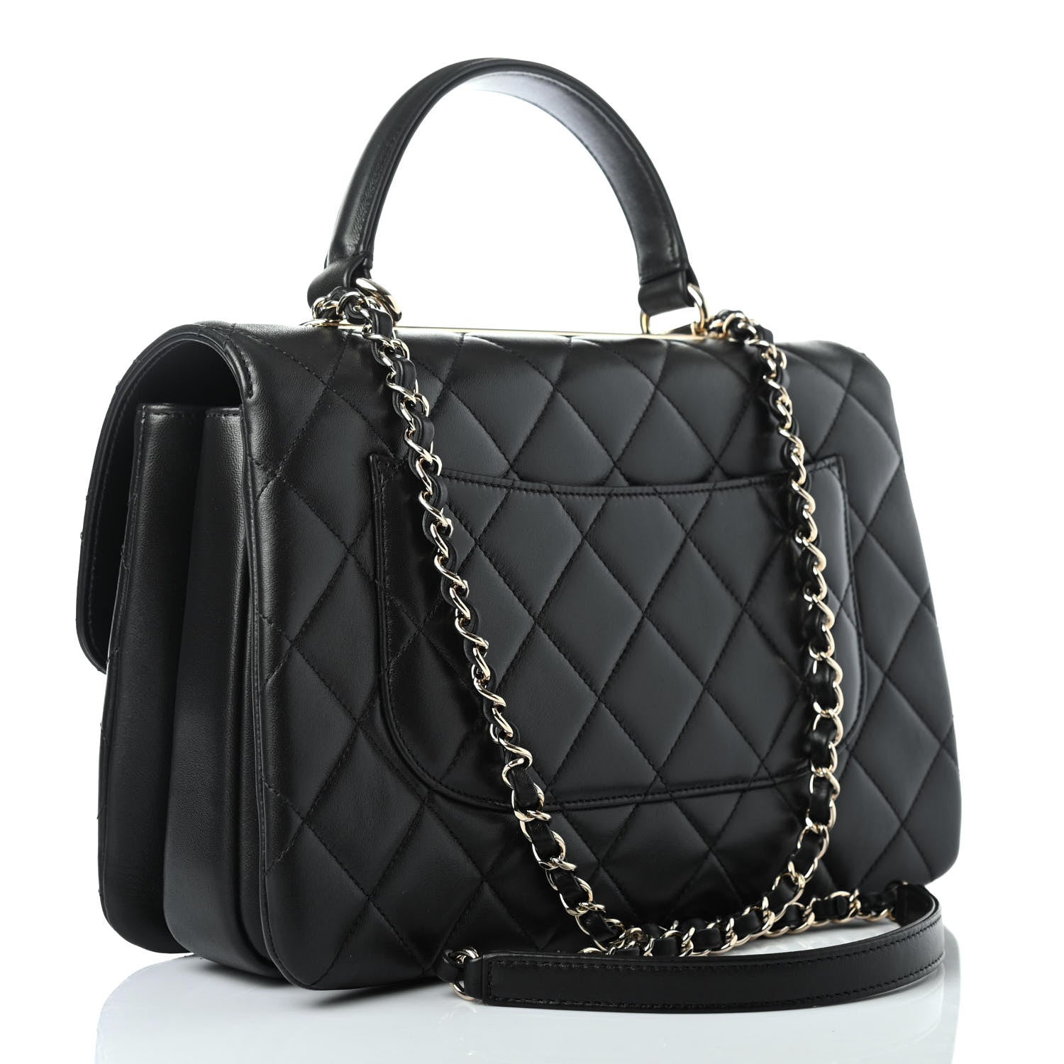 Chanel Lambskin Quilted Medium Trendy CC Flap Dual Handle Bag Black 2 of 4