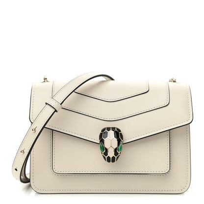 Bulgari Calfskin Serpenti Forever Small Crossbody Bag White Agate 1 of 9