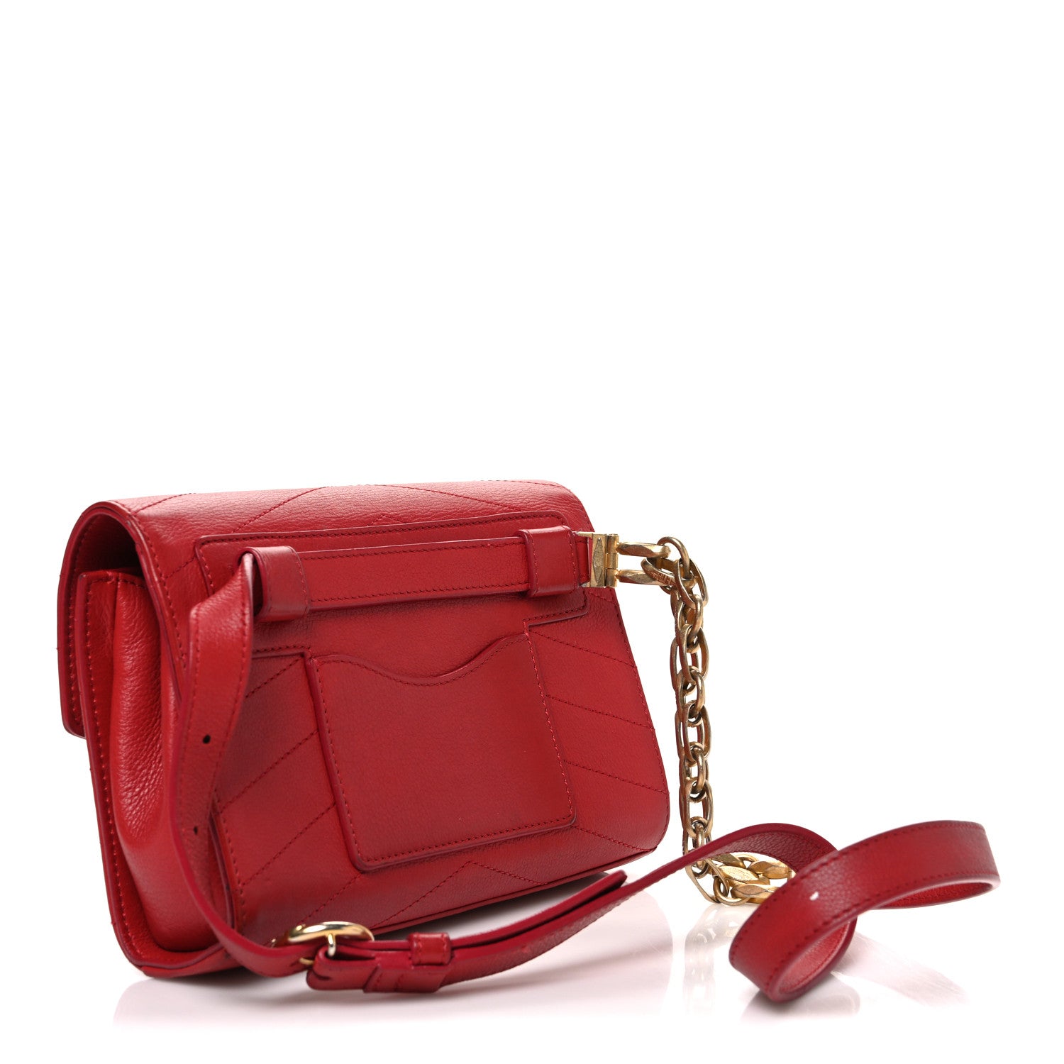 Chanel Calfskin Chevron Stitched Coco Waist Bag Red 3 of 10