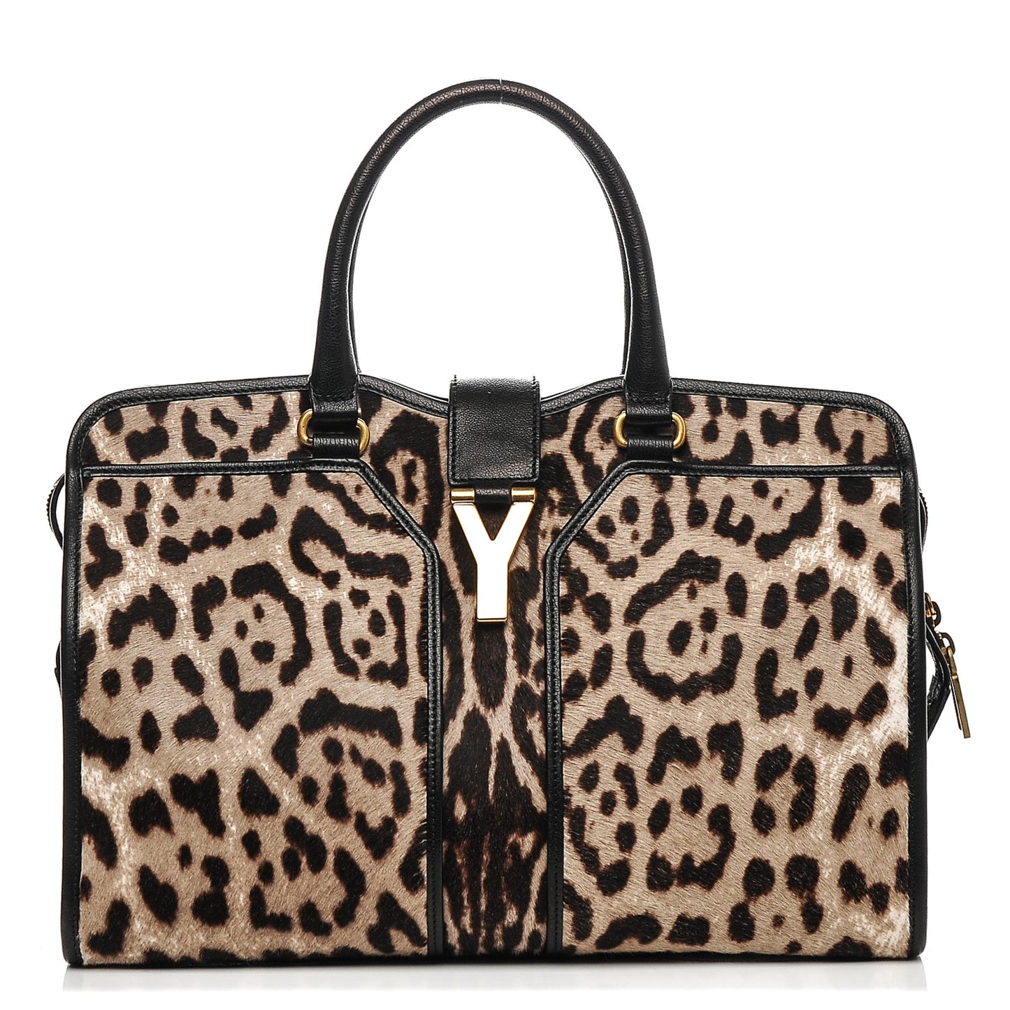 Pony Hair Leopard Print Large Cabas Chyc Black