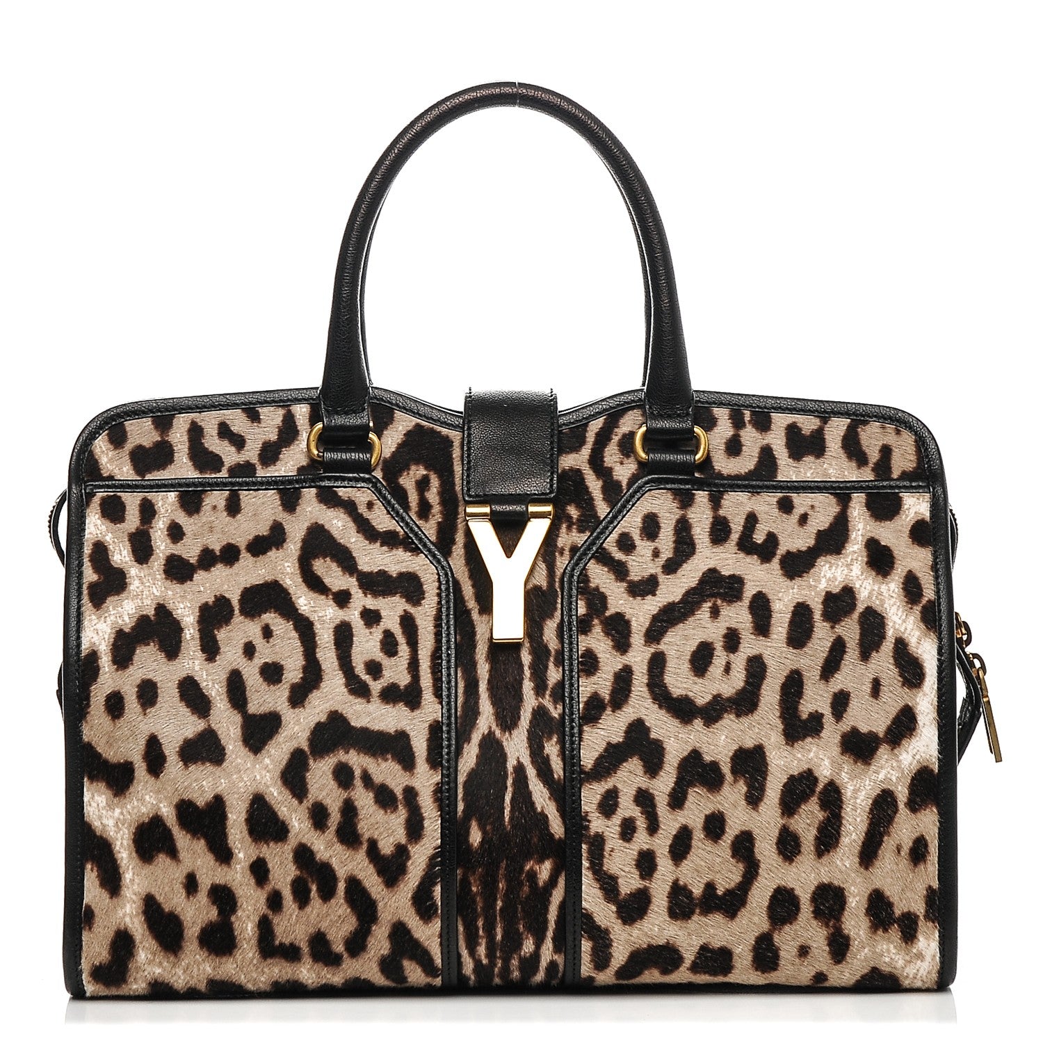 Saint Laurent Pony Hair Leopard Print Large Cabas Chyc Black 1 of 8