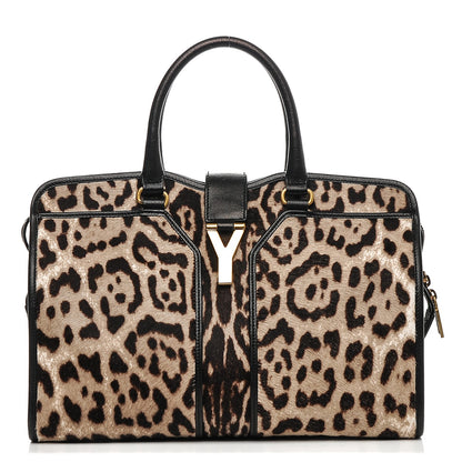 Saint Laurent Pony Hair Leopard Print Large Cabas Chyc Black 1 of 8