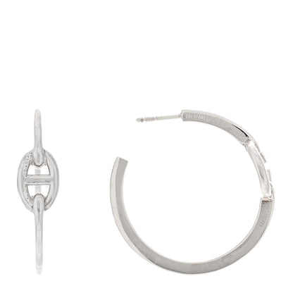 Hermes Sterling Silver Chaine D'Ancre Enchaine Hoop Earrings 1 of 5