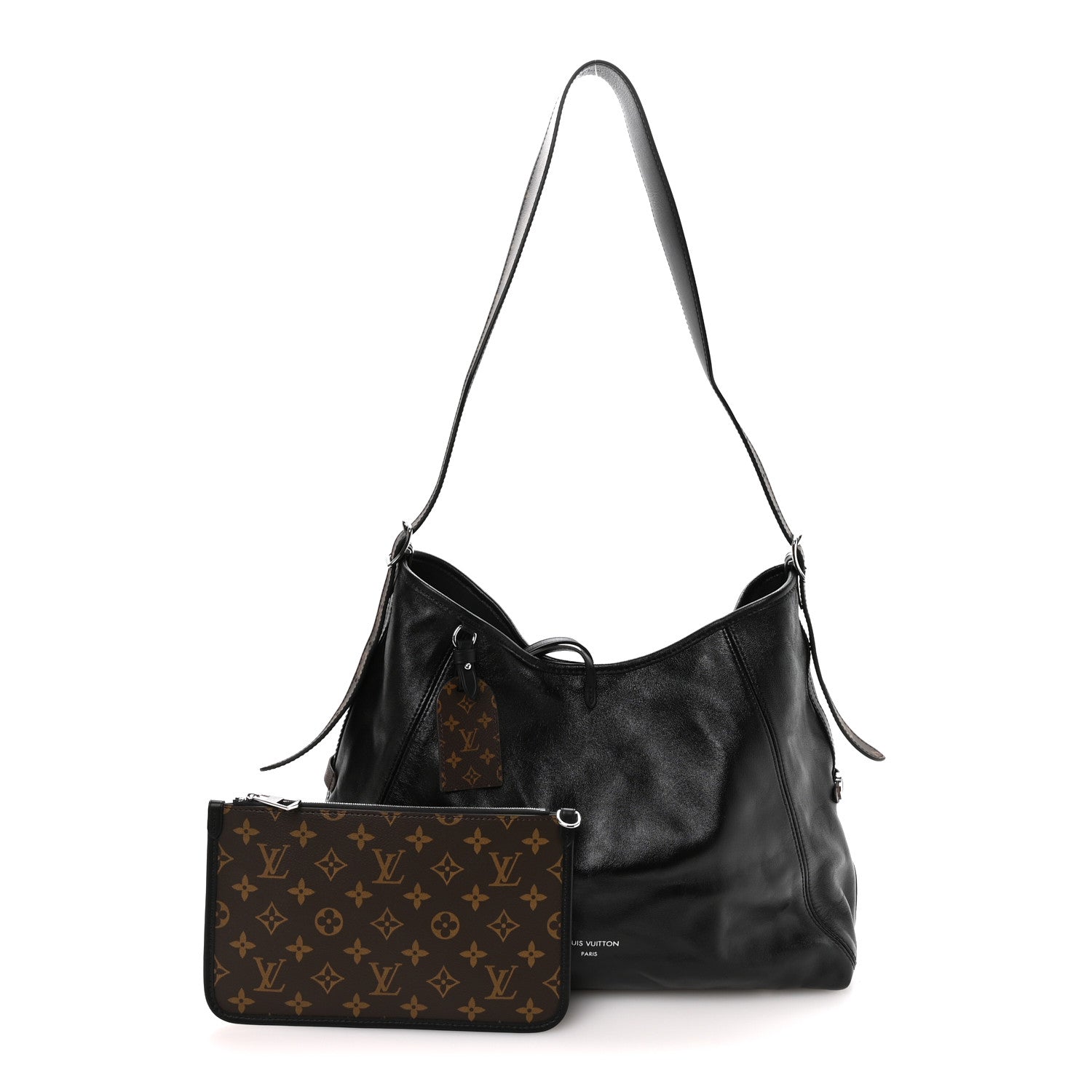 Louis Vuitton Lambskin CarryAll Vibe MM Black 3 of 10