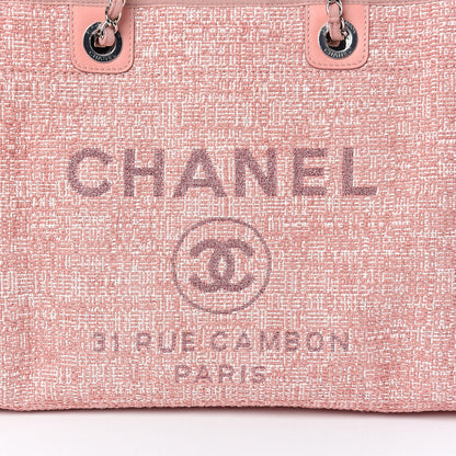 Chanel Canvas Small Deauville Tote Pink 10 of 11