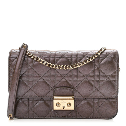 Christian Dior Metallic Calfskin Cannage Miss Dior Promenade Pouch Brown 1 of 11