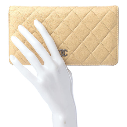 Chanel Caviar Quilted Yen Wallet Beige 2 of 8
