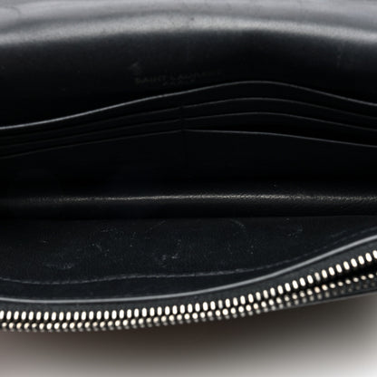 Saint Laurent Suede Bead Embellished Classic Monogram Kate Tassel Chain Wallet Black 8 of 10