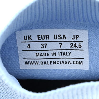 Balenciaga Technical 3D Recycled Knit Bi-Color Womens Speed 2.0 Transparent Sole Sneakers 37 Blue White Transparent Blue 8 of 9