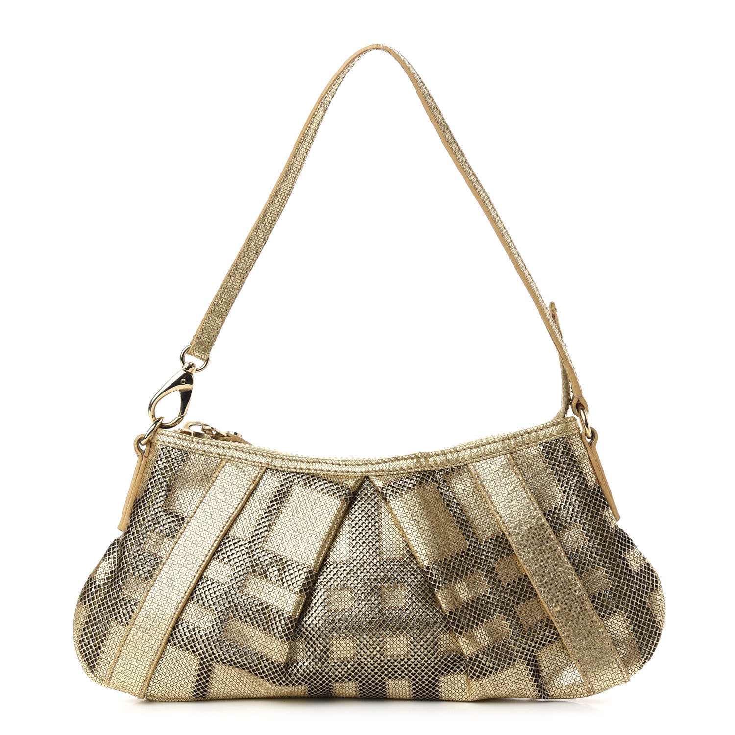 Burberry Prorsum Metallic Calfskin Studded Lizzie Shoulder Bag Gold 1 of 10