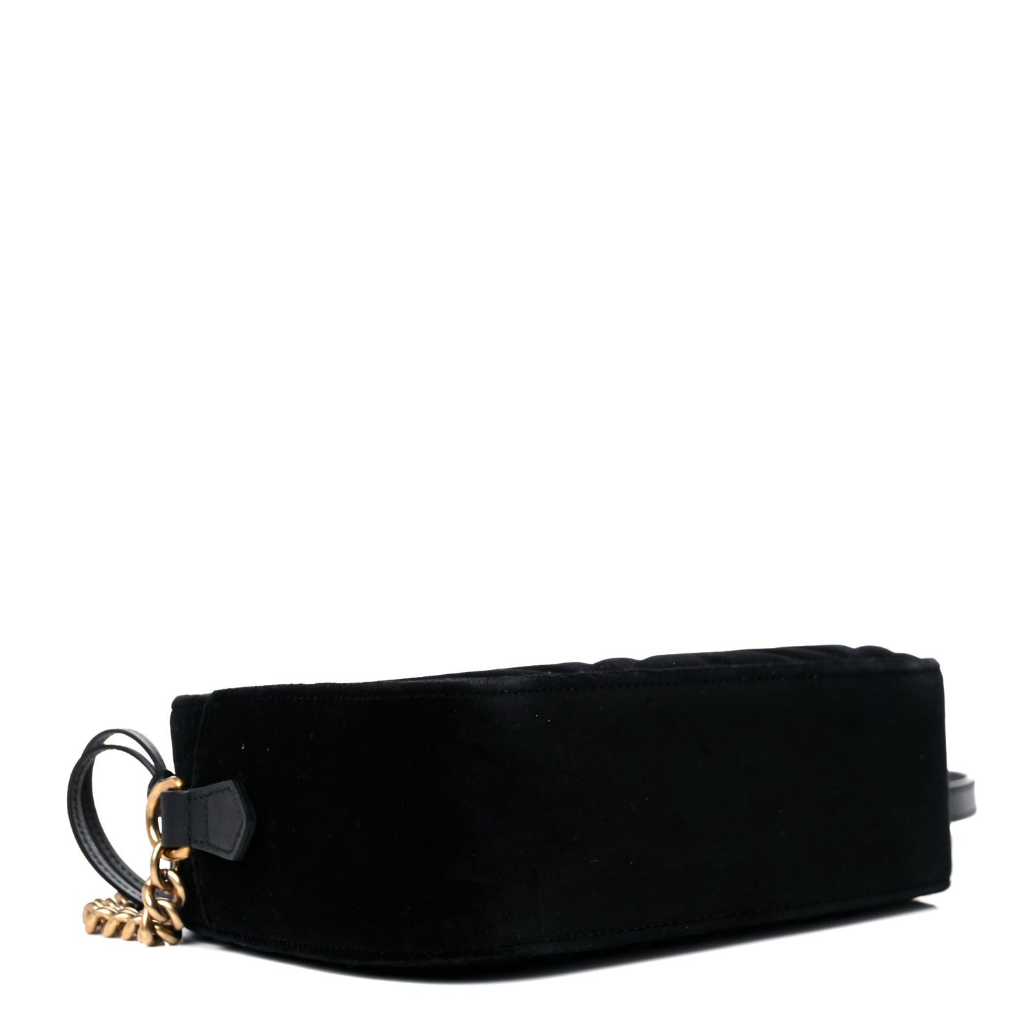 Gucci Velvet Matelasse Small GG Marmont Chain Shoulder Bag Black 4 of 15