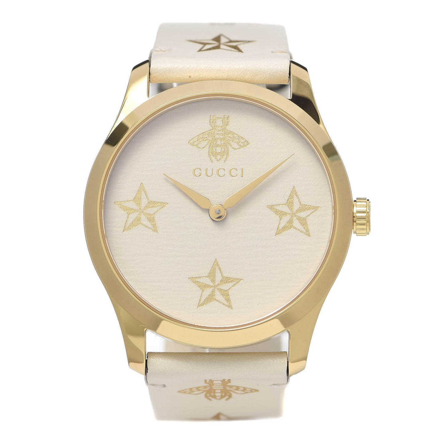 Stainless Steel Calfskin 38mm G-Timeless Bee Star Quartz Watch White