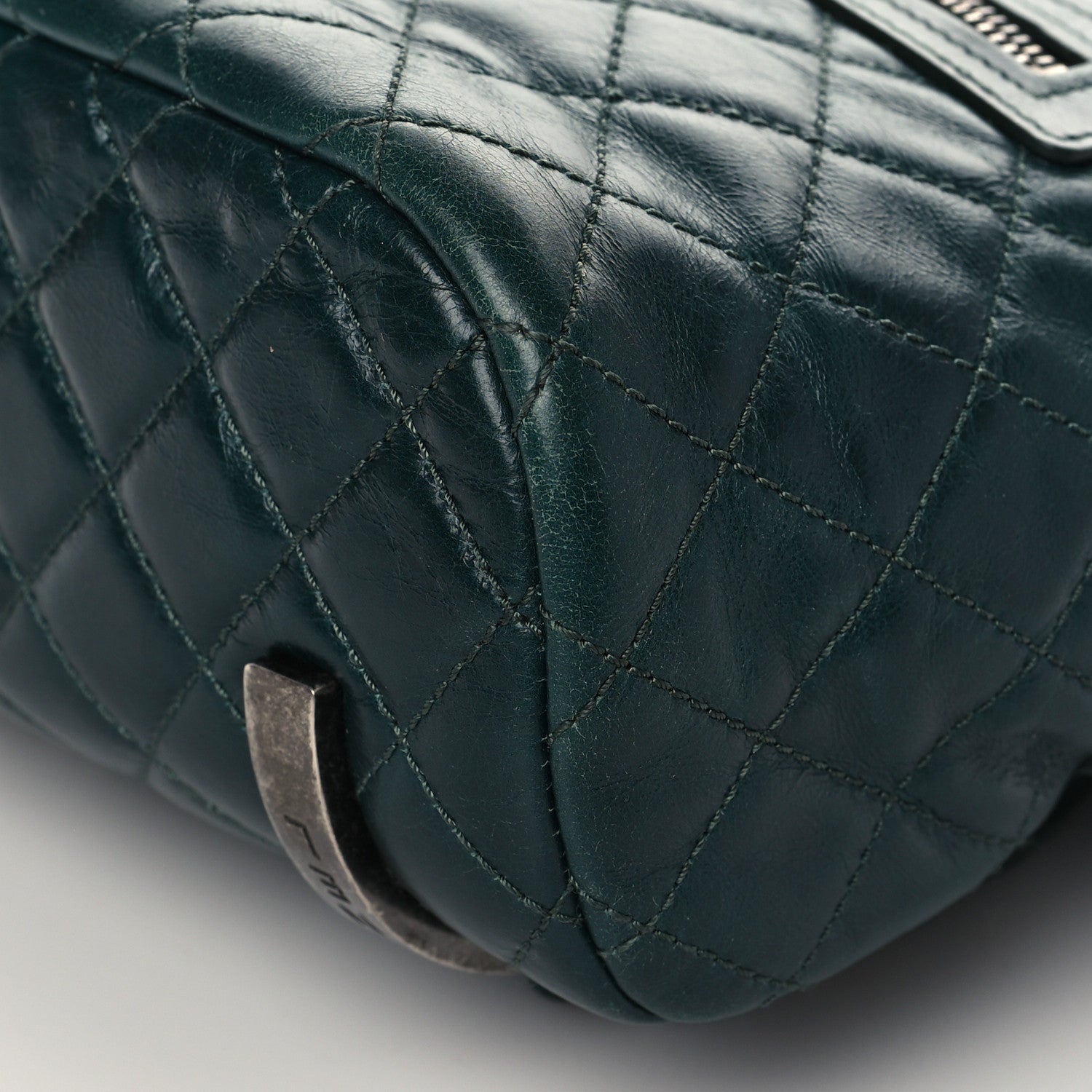 Chanel Glazed Calfskin Quilted Small Salzburg Mountain Backpack Dark Green 8 of 8